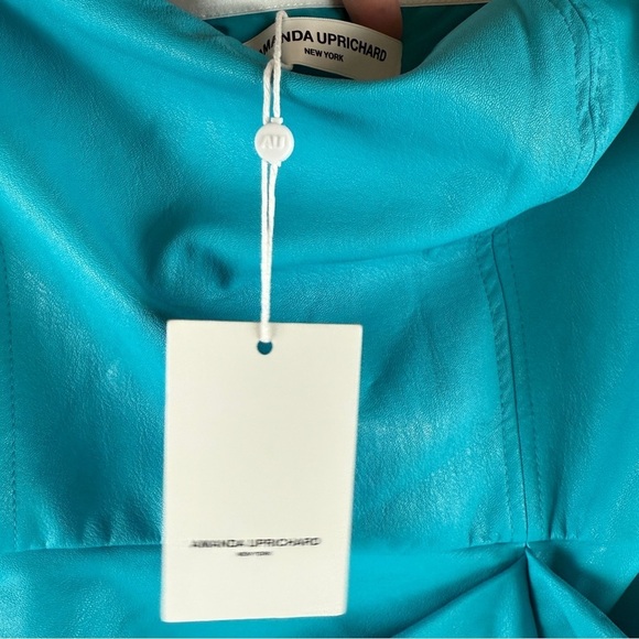 Amanda Uprichard Mohan Faux Leather Mini Dress in Marina Small New - Picture 9 of 9